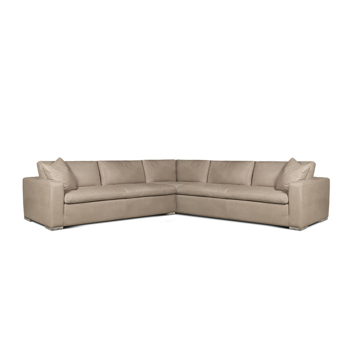 front view of the Aksel Corner Sectional by Hand & Grain