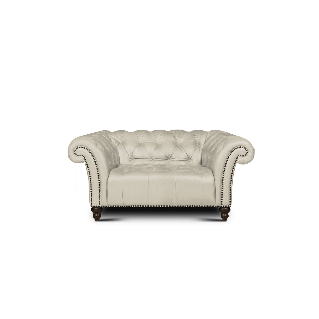 front view of the Lusso Chair and a Half by Hand & Grain