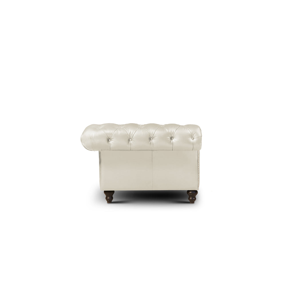 side view of the Hand & Grain Lusso Loveseat