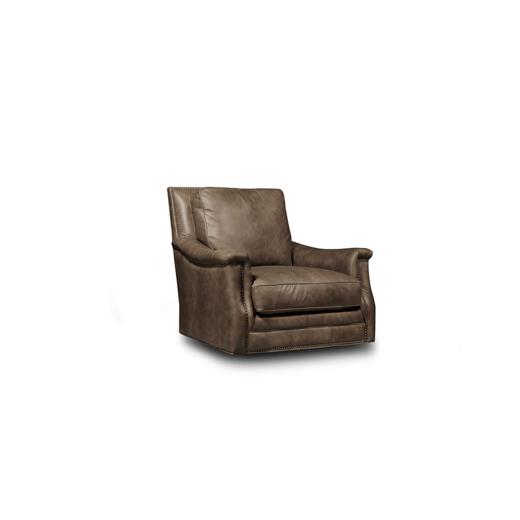 angled view of the Versailles Swivel Chair by Hand & Grain