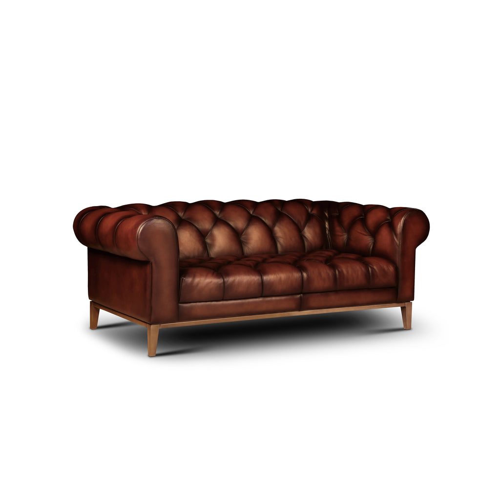 angled view of the Cuomo Loveseat by Hand & Grain