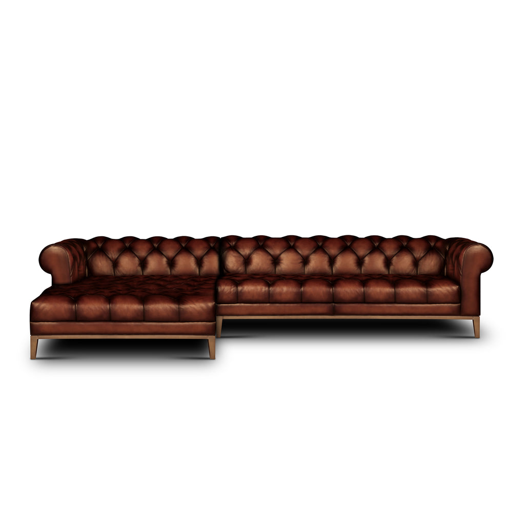 left-side view of the Cuomo Chaise Sectional by Hand & Grain