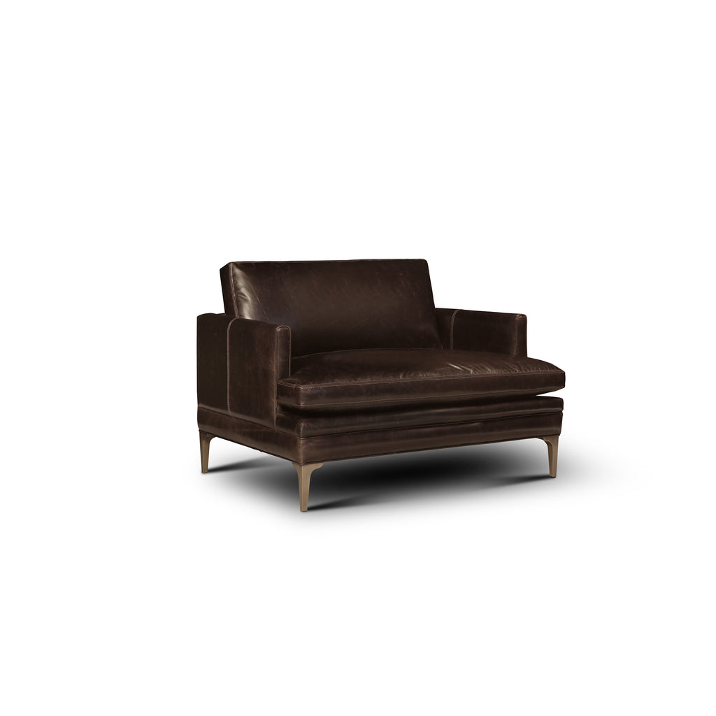 angled view of the Hand & Grain Langdon Chair and a Half